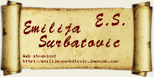 Emilija Šurbatović vizit kartica